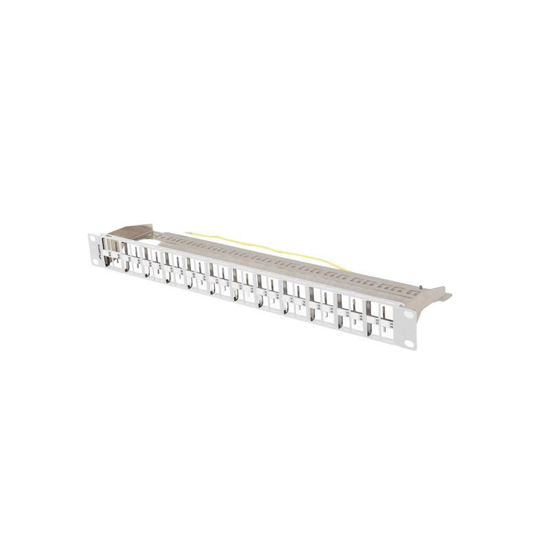 Patch panel pusty Lanberg PPKS-1248-S 24 port 1U 19" do modułów keystone szary