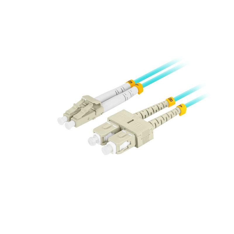 Patchcord światłowodowy Lanberg MM LC/UPC-SC/UPC DUPLEX 3.0MM OM3 50/125 LSZH 5m aqua