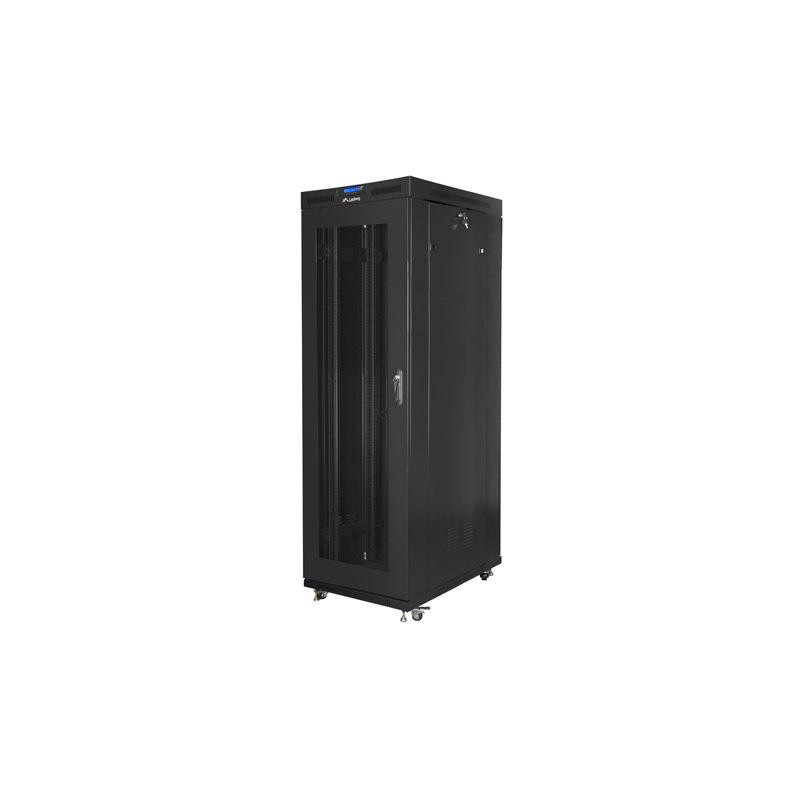 Szafa instalacyjna stojąca 19" 27U 800x1200 Drzwi Perforowane czarna Lanberg (flat pack) LCD