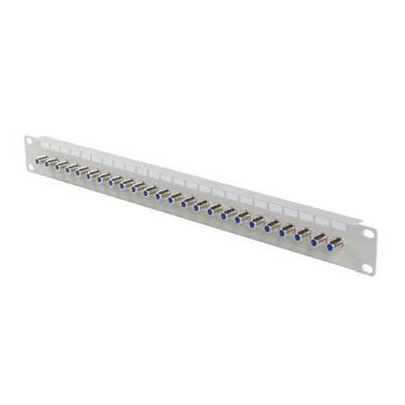 Patch panel Lanberg 24 Port 1U 19" Gniazdo Typ F Beczka Szary