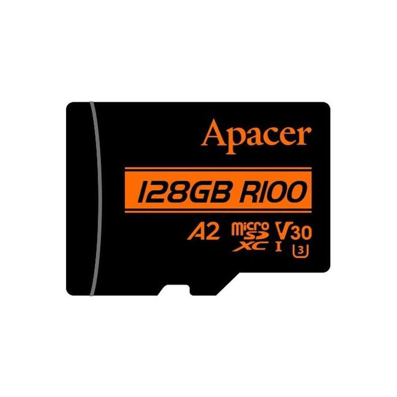 Karta pamięci microSDXC Apacer R100 128GB (100/80 MB/s) Class 10 UHS-I U3 V30 A2 + Adapter