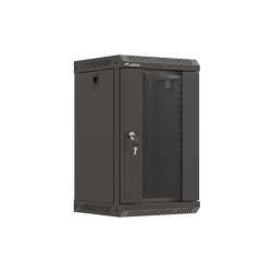 Szafa instalacyjna Rack Lanberg Wisząca 10" 9U 300x300 Drzwi Przeszklone (flat pack) Czarna