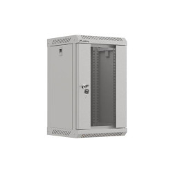 Szafa instalacyjna Rack Lanberg Wisząca 10" 9U 300x300 Drzwi Przeszklone (flat pack) Szara