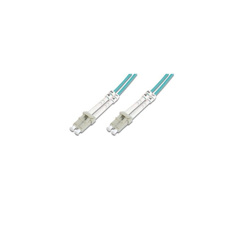 Kabel krosowy (patchcord) DIGITUS światłowodowy LC/LC, dplx, MM 50/125, OM3, LSOH, 5m, turkusowy