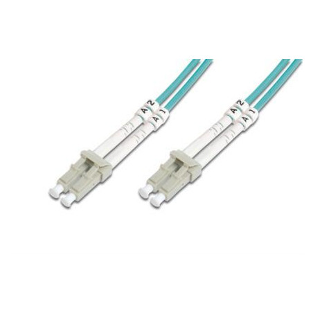 Kabel krosowy (patchcord) DIGITUS światłowodowy LC/LC, dplx, MM 50/125, OM3, LSOH, 5m, turkusowy