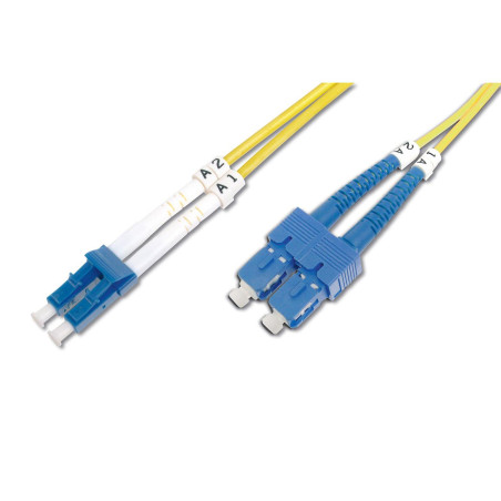 Kabel krosowy (patchcord) DIGITUS światłowodowy LC/SC, dplx, SM 9/125, OS2, LSOH, 3m, żółty