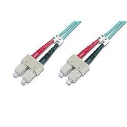 Kabel krosowy (patchcord) DIGITUS światłowodowy SC/SC, dplx, MM 50/125, OM3, LSOH, 2m, turkusowy