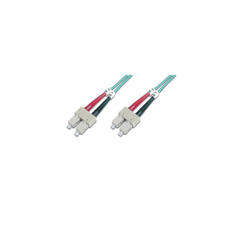 Kabel krosowy (patchcord) DIGITUS światłowodowy SC/SC, dplx, MM 50/125, OM3, LSOH, 2m, turkusowy