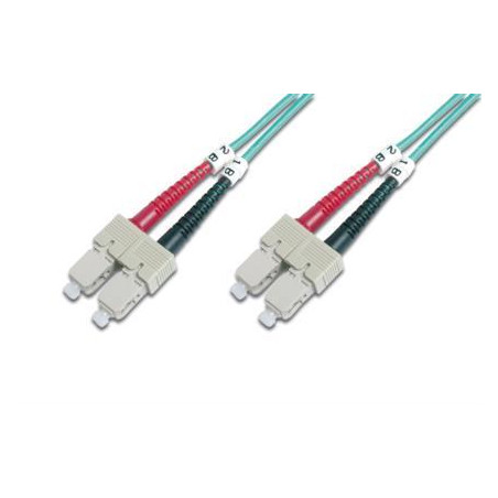 Kabel krosowy (patchcord) DIGITUS światłowodowy SC/SC, dplx, MM 50/125, OM3, LSOH, 1m, turkusowy