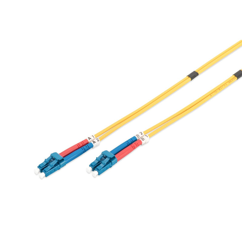 Kabel krosowy (patchcord) DIGITUS światłowodowy LC/LC, dplx, SM 9/125, OS2, LSOH, 1m, żółty