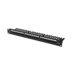 Patch panel Lanberg 24 Port 1U 19" Kat.6 UTP z organizerem kablowym czarny