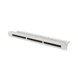 Patch panel Lanberg 24 port 1U 19" Kat.5e UTP z organizerem kablowym szary